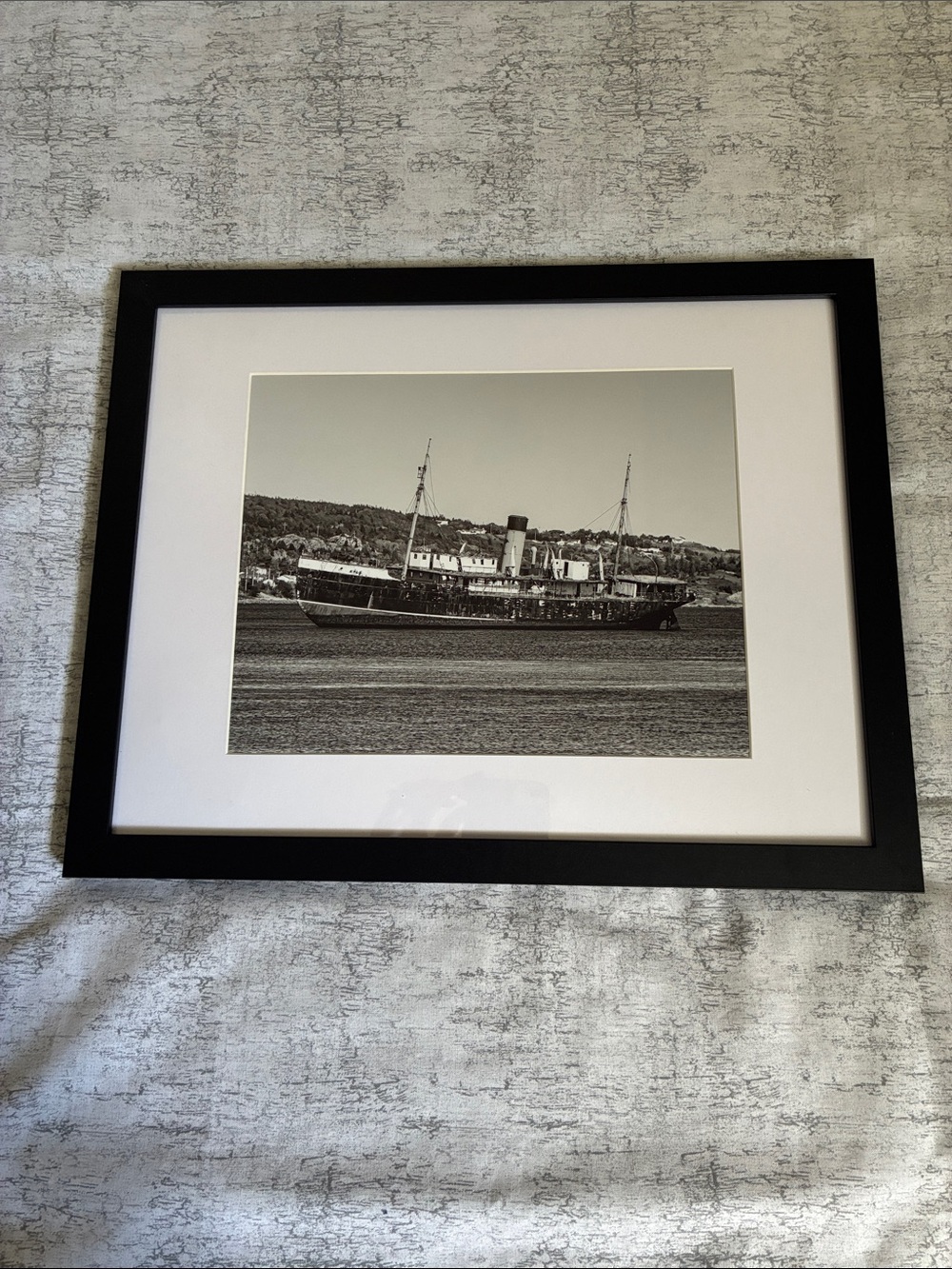 Framed Photo S.S. Kyle Ship; Black & White, Original Photo, Size: 9½" x 7½"